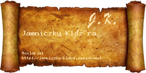 Jamniczky Klára névjegykártya