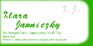 klara jamniczky business card